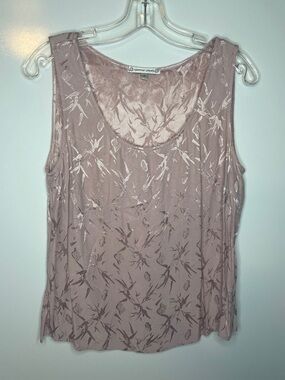 Spencer Alexis Pink Shiny Floral Tank Top Size Medium